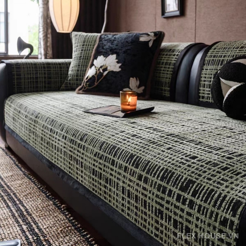 Tấm phủ ghế sofa Chenille caro hiện đại PJ7071 2 Tấm phủ ghế sofa Chenille caro hiện đại PJ7071 8