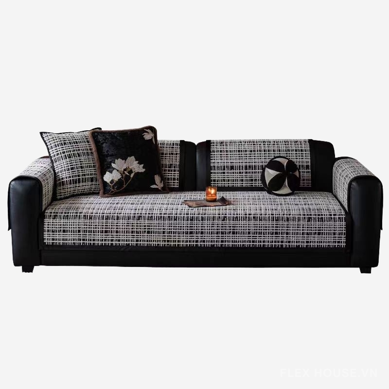 Tấm phủ ghế sofa Chenille caro hiện đại PJ7071 4 Tấm phủ ghế sofa Chenille caro hiện đại PJ7071 10
