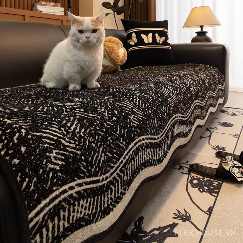 Tấm phủ ghế sofa Chenille chống trượt cao cấp PJ7016 29