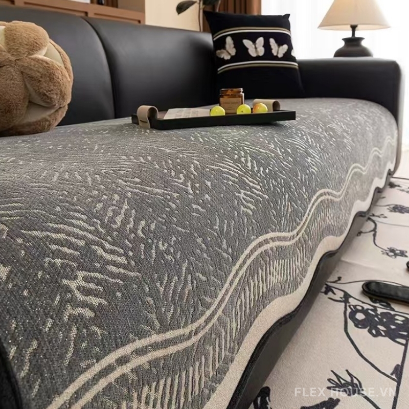 Tấm phủ ghế sofa Chenille chống trượt cao cấp PJ7016 31