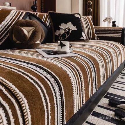 Tấm phủ ghế sofa Chenille dệt nổi chống trượt PJ6446
