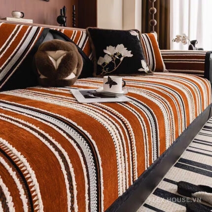Tấm phủ ghế sofa Chenille dệt nổi chống trượt PJ6446