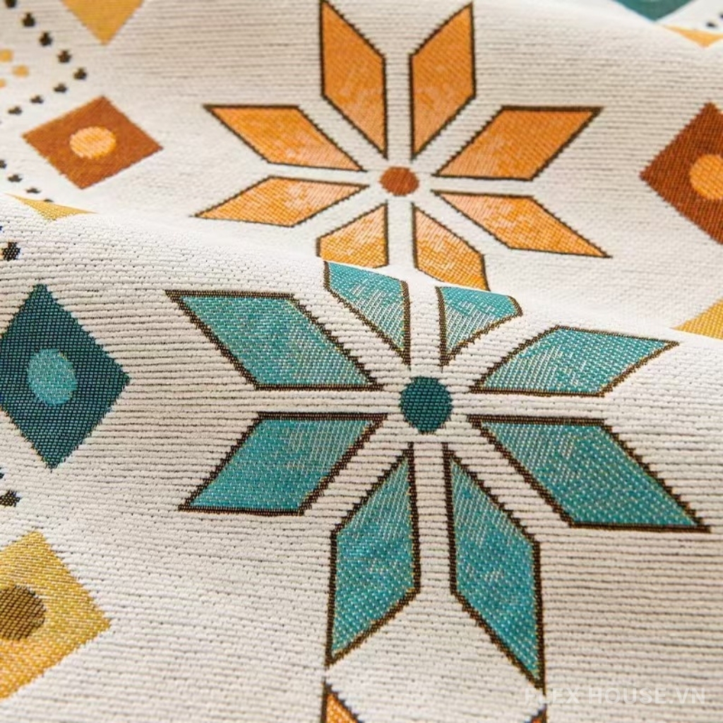 Tấm phủ ghế sofa Chenille hình học đối xứng PJ0982 8