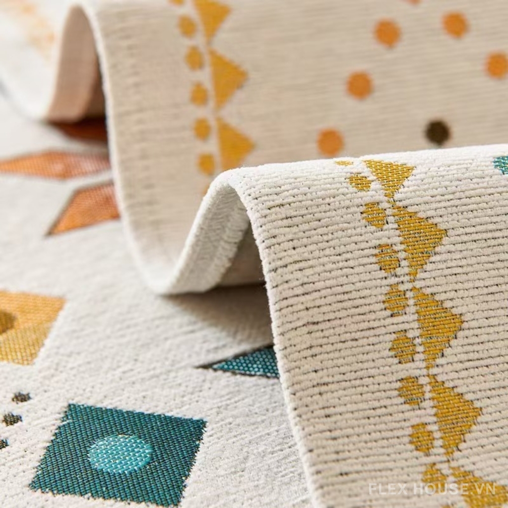 Tấm phủ ghế sofa Chenille hình học đối xứng PJ0982 10