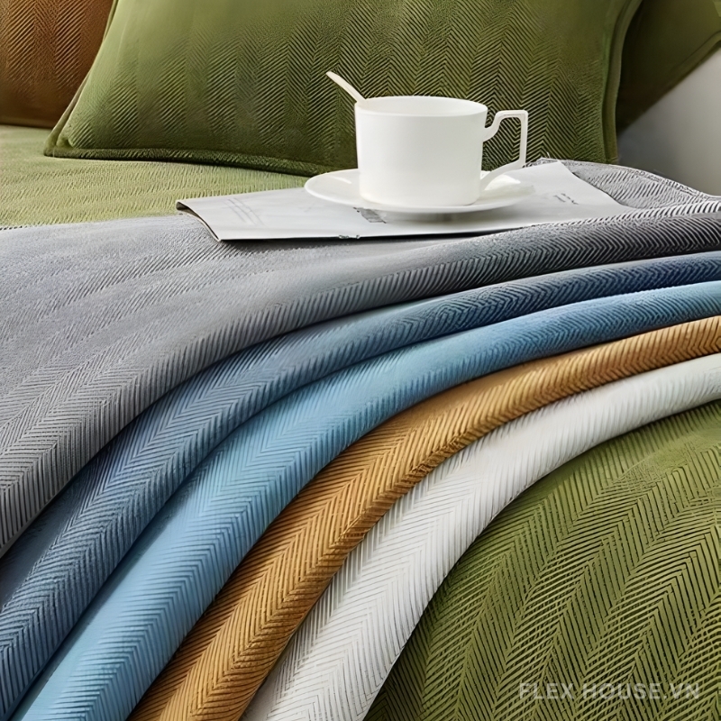 Tấm phủ ghế sofa Chenille họa tiết xương cá PJ0276 5 Tấm phủ ghế sofa Chenille họa tiết xương cá PJ0276 10