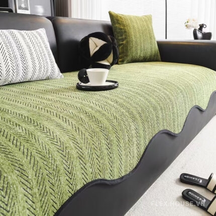 Tấm phủ ghế sofa Chenille họa tiết xương cá PJ5547