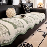 Tấm phủ ghế sofa Chenille màu gỗ tuyết tùng PJ1531 (1)