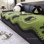 Tấm phủ ghế sofa Chenille mèo đen dễ thương PJ5333 (1)