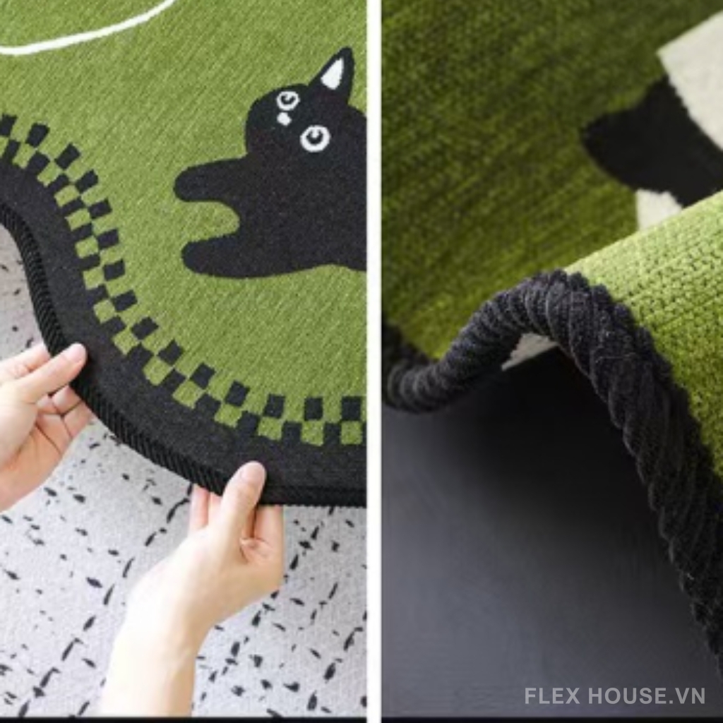 Tấm phủ ghế sofa Chenille mèo đen dễ thương PJ5333 29
