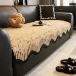 Tấm phủ ghế sofa Chenille nét gạch đứt quãng PJ3828