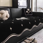 Tấm phủ ghế sofa Chenille ngôi sao 4 cánh PJ1946