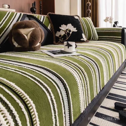 Tấm phủ ghế sofa Chenille phong cách retro PJ6445