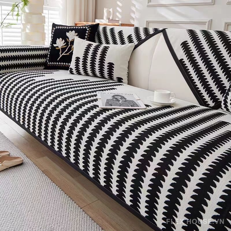 Tấm phủ ghế sofa Chenille răng cưa xen kẽ PJ3253 2 Tấm phủ ghế sofa Chenille răng cưa xen kẽ PJ3253 7