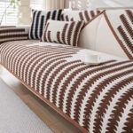 Tấm phủ ghế sofa Chenille răng cưa xen kẽ PJ3253