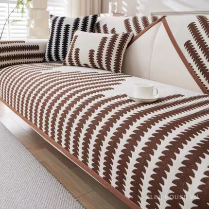 Tấm phủ ghế sofa Chenille răng cưa xen kẽ PJ3253