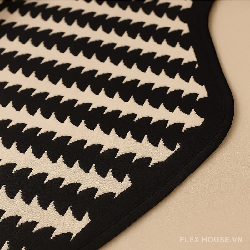 Tấm phủ ghế sofa Chenille sọc đen trắng PJ6816 4 Tấm phủ ghế sofa Chenille sọc đen trắng PJ6816 8