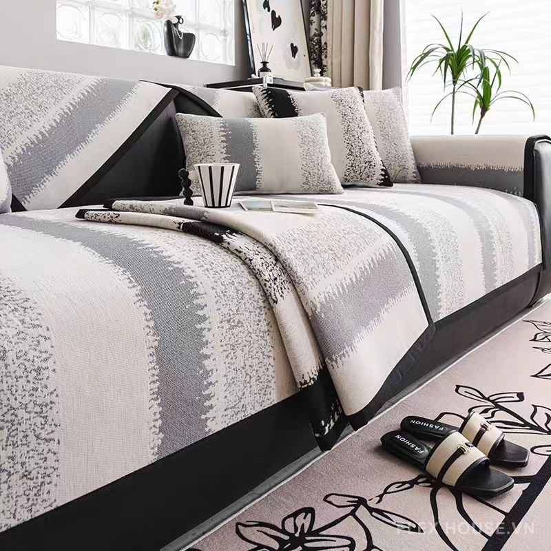 Tấm phủ ghế sofa Chenille tối giản chống trượt PJ4574 2 Tấm phủ ghế sofa Chenille tối giản chống trượt PJ4574 6