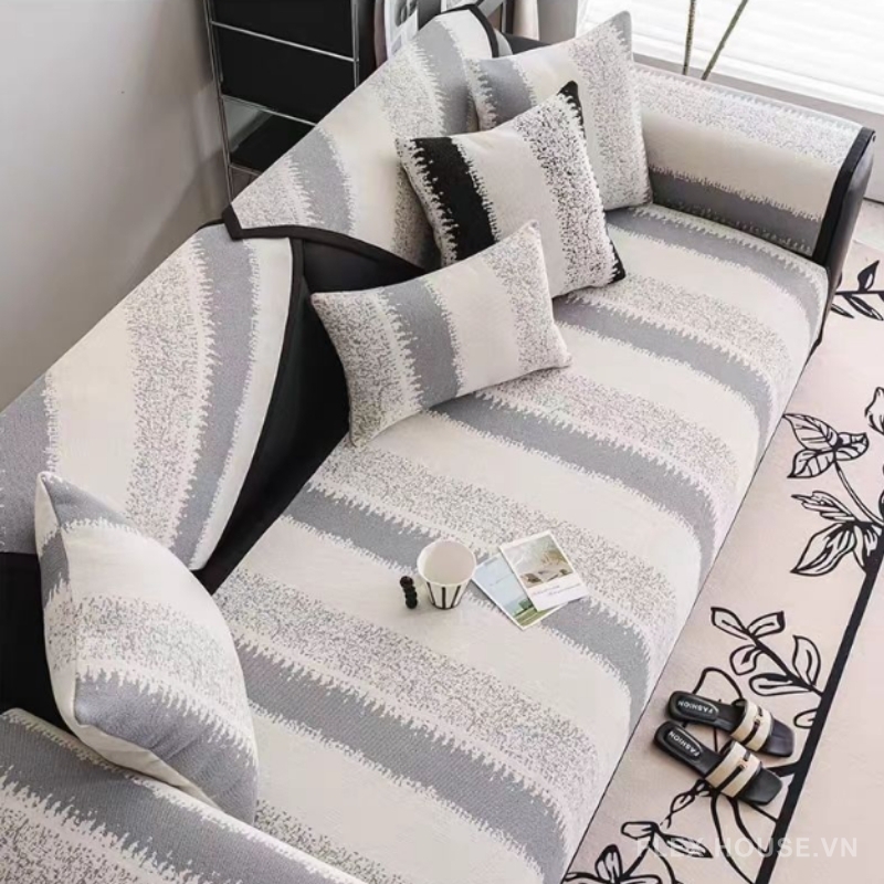 Tấm phủ ghế sofa Chenille tối giản chống trượt PJ4574 4 Tấm phủ ghế sofa Chenille tối giản chống trượt PJ4574 8