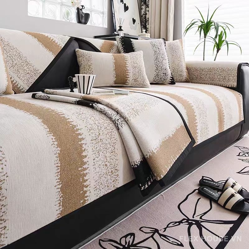 Tấm phủ ghế sofa Chenille tối giản chống trượt PJ4574 1 Tấm phủ ghế sofa Chenille tối giản chống trượt PJ4574