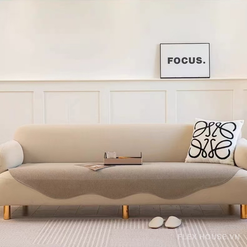 Tấm phủ ghế sofa Chenille trơn chống trượt PJ7619 3 Tấm phủ ghế sofa Chenille trơn chống trượt PJ7619 7