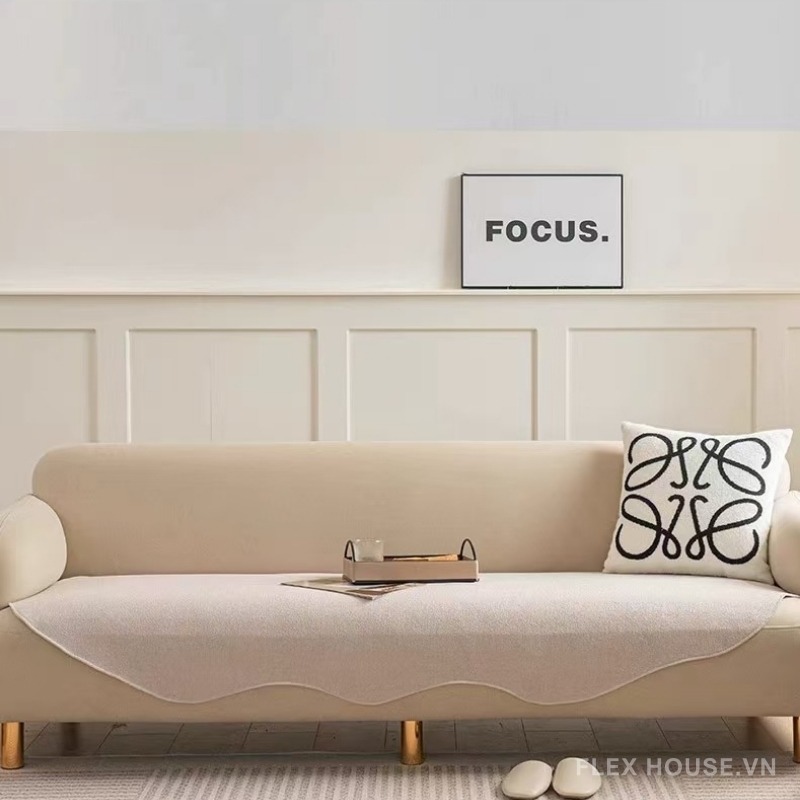 Tấm phủ ghế sofa Chenille trơn chống trượt PJ7619 5 Tấm phủ ghế sofa Chenille trơn chống trượt PJ7619 9