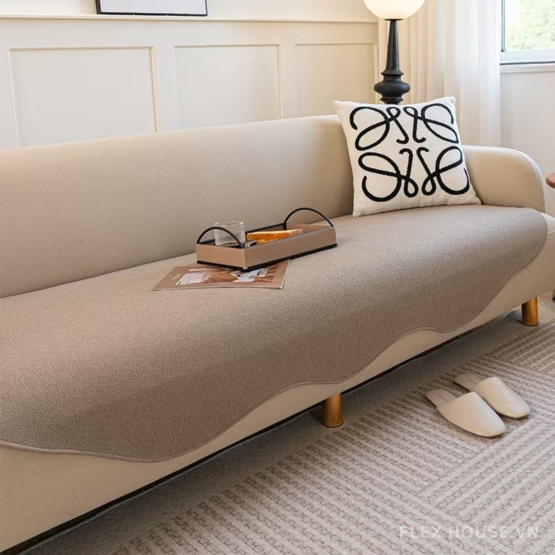 Tấm phủ ghế sofa Chenille trơn chống trượt PJ7619 1 Tấm phủ ghế sofa Chenille trơn chống trượt PJ7619