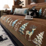 Tấm phủ ghế sofa Chenille tuần lộc giáng sinh PJ3029