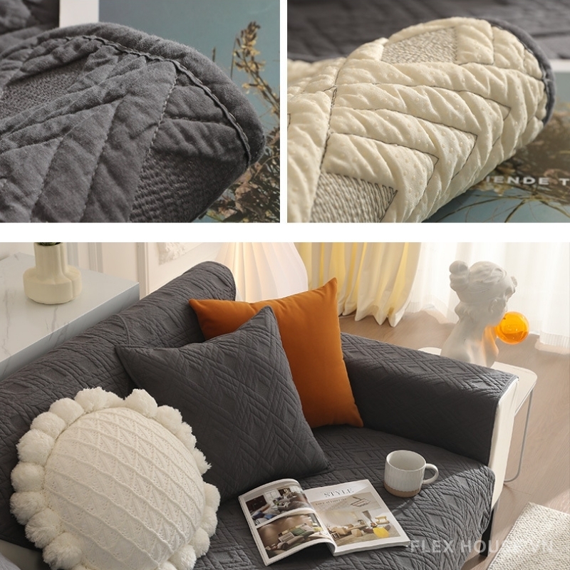 Tấm phủ ghế sofa cotton dệt nổi chống trượt PJ6642 7 Tấm phủ ghế sofa cotton dệt nổi chống trượt PJ6642 12