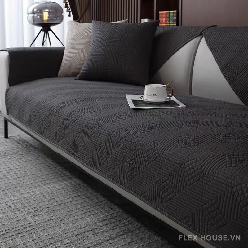 Tấm phủ ghế sofa cotton hình học đan chéo PJ0746 1 Tấm phủ ghế sofa cotton hình học đan chéo PJ0746 6