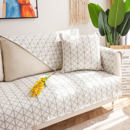 Tấm phủ ghế sofa cotton kiểu Bắc Âu trang nhã PJ6599