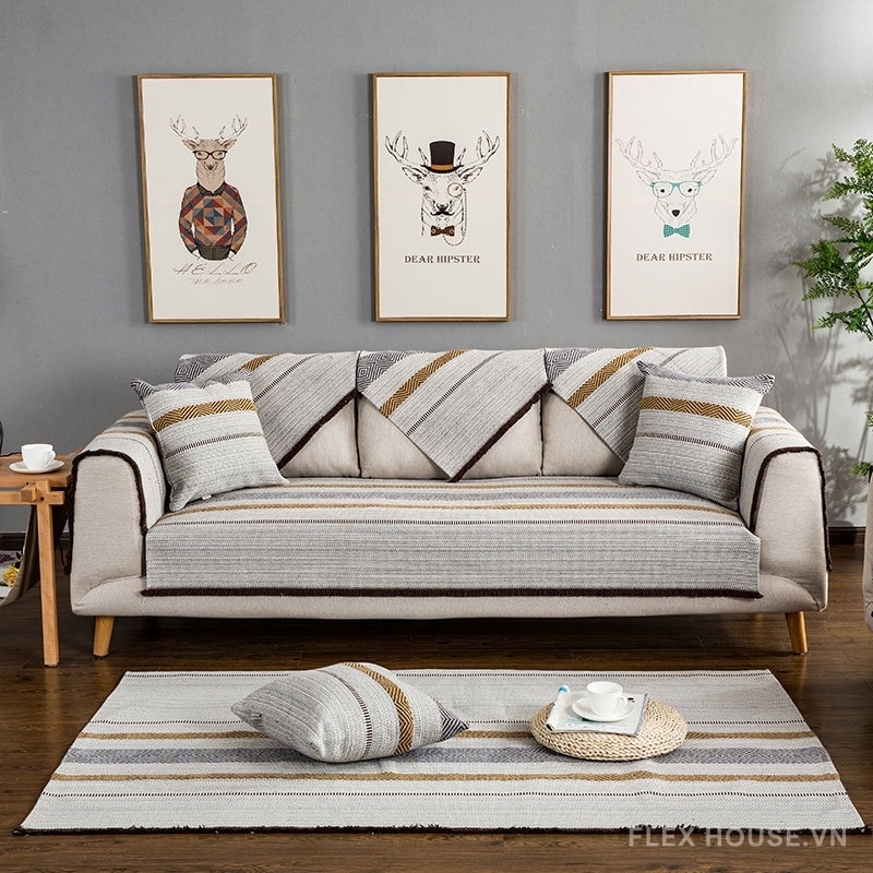 Tấm phủ ghế sofa cotton kiểu Châu Âu PJ6246 2 Tấm phủ ghế sofa cotton kiểu Châu Âu PJ6246 4