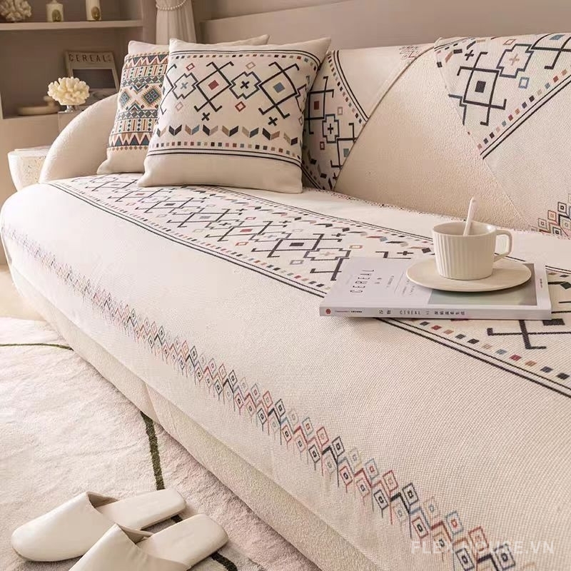 Tấm phủ ghế sofa cotton phong cách Bắc Âu PJ1333