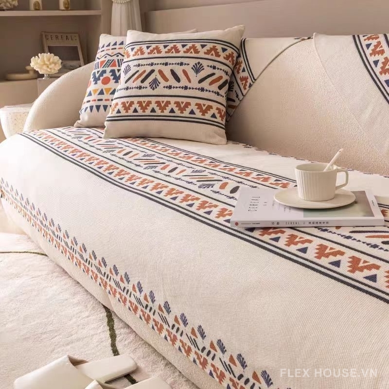Tấm phủ ghế sofa cotton phong cách Bohemian PJ1334