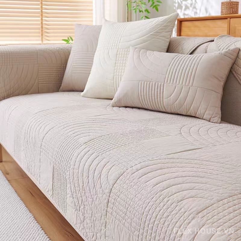 Tấm phủ ghế sofa cotton phong cách tối giản PJ4735