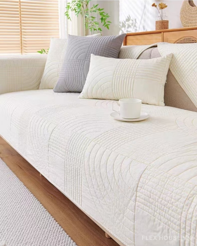 Tấm phủ ghế sofa cotton phong cách tối giản PJ4735