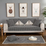 Tấm phủ ghế sofa cotton sọc caro PJ0129