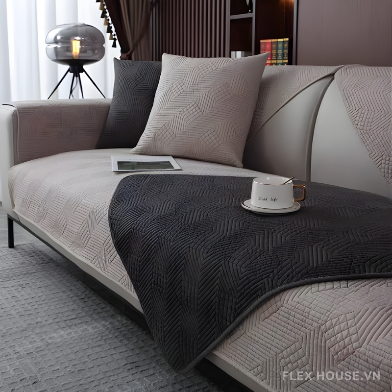 Tấm phủ ghế sofa cotton tối giản hiện đại PJ0747 4 Tấm phủ ghế sofa cotton tối giản hiện đại PJ0747 9