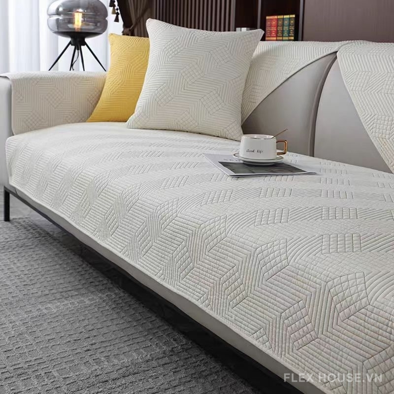 Tấm phủ ghế sofa cotton tối giản hiện đại PJ0747 1 Tấm phủ ghế sofa cotton tối giản hiện đại PJ0747