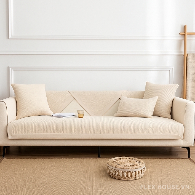 Tấm phủ ghế sofa cotton tối giản tinh tế PJ3501 1 Tấm phủ ghế sofa cotton tối giản tinh tế PJ3501 6