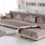 Tấm phủ ghế sofa cotton trơn be thanh lịch PJ3638
