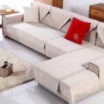 Tấm phủ ghế sofa cotton trơn be thanh lịch PJ3638