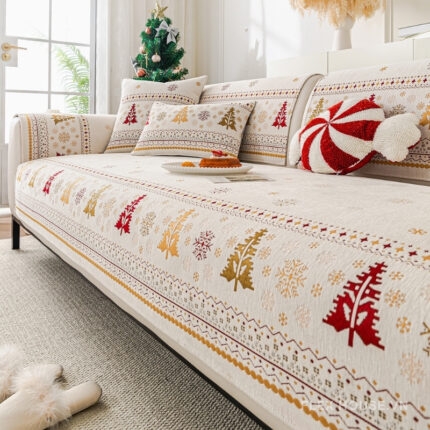 Tấm phủ ghế sofa giáng sinh vải Chenille PJ4230