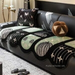 Tấm phủ ghế sofa họa tiết bí ngô nhung mềm PJ7989