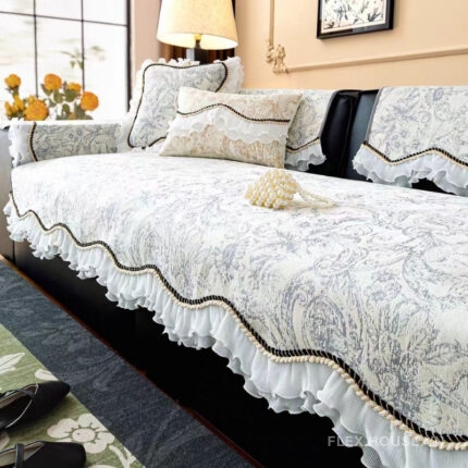 Tấm phủ ghế sofa họa tiết hoa vải nhung PJ5035