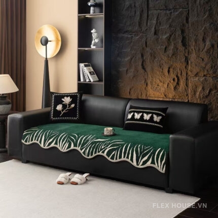 Tấm phủ ghế sofa họa tiết lá cọ chống trượt PJ7605