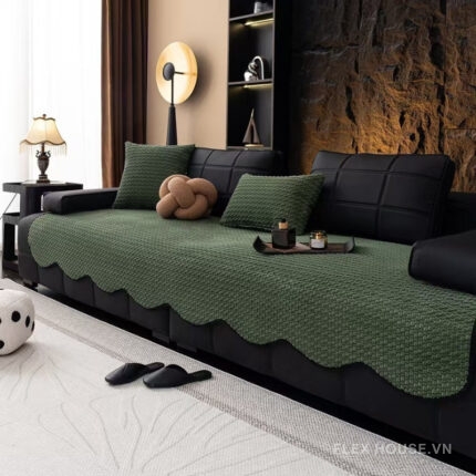 Tấm phủ ghế sofa nhung chống trượt hiện đại PJ8892