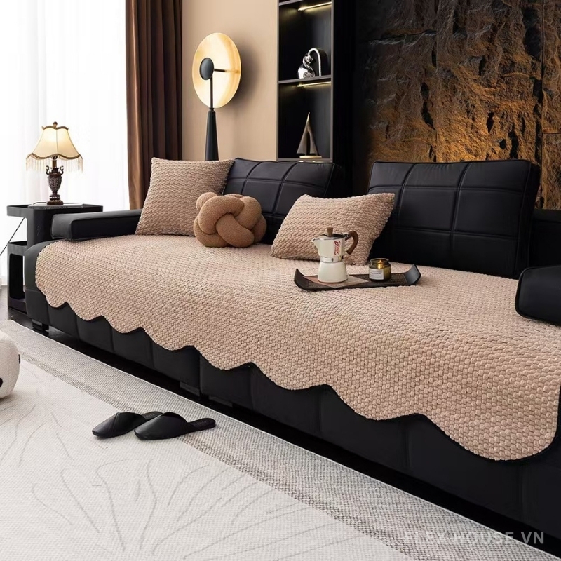 Tấm phủ ghế sofa nhung chống trượt hiện đại PJ8892 3 Tấm phủ ghế sofa nhung chống trượt hiện đại PJ8892 7