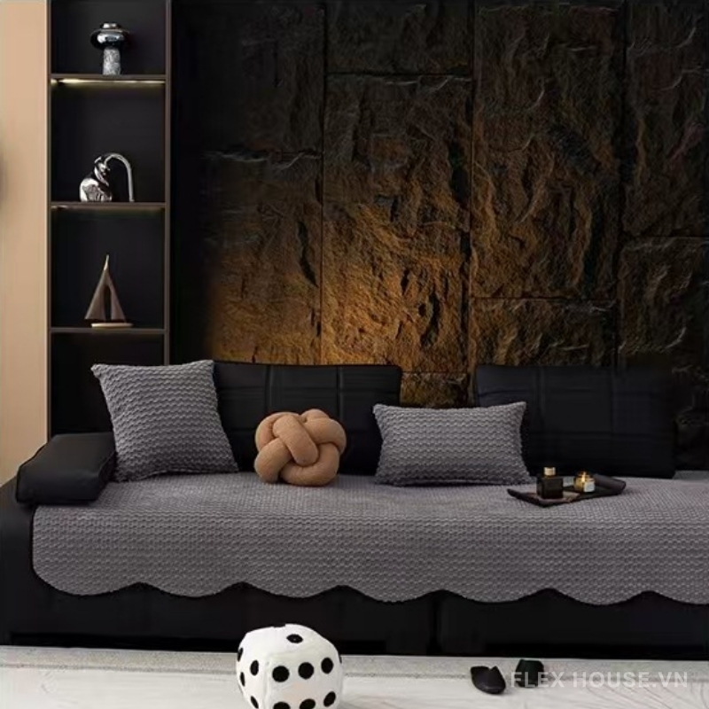 Tấm phủ ghế sofa nhung chống trượt hiện đại PJ8892 4 Tấm phủ ghế sofa nhung chống trượt hiện đại PJ8892 8