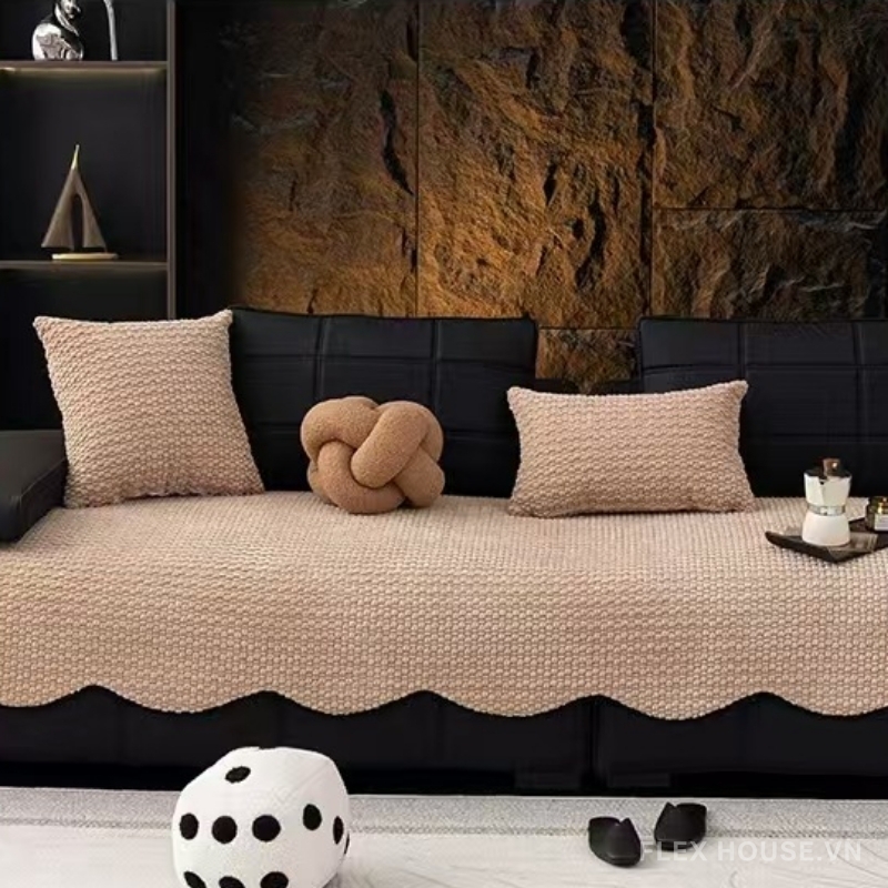 Tấm phủ ghế sofa nhung chống trượt hiện đại PJ8892 6 Tấm phủ ghế sofa nhung chống trượt hiện đại PJ8892 10