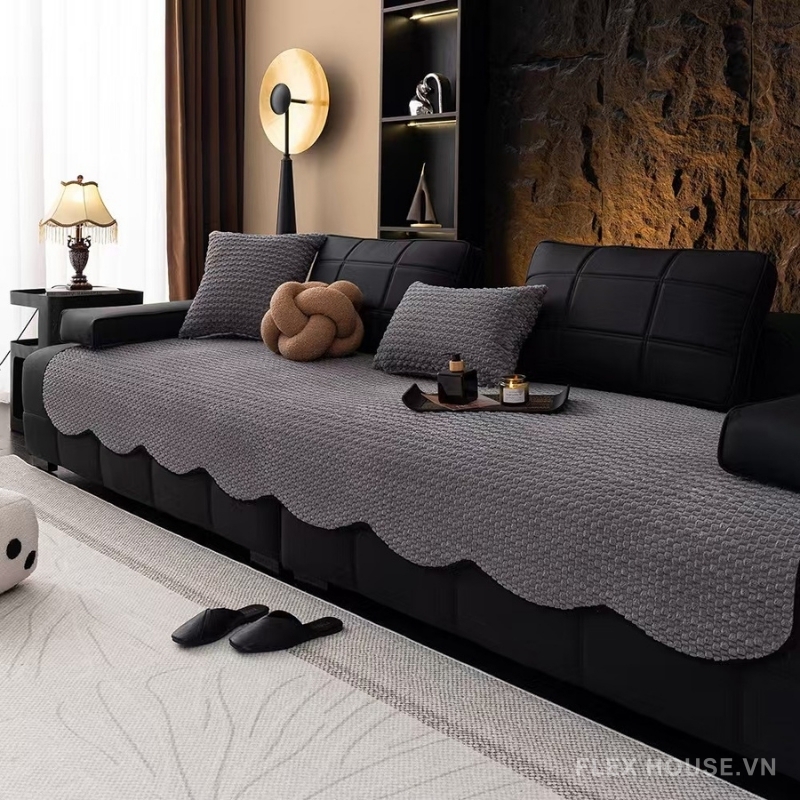 Tấm phủ ghế sofa nhung chống trượt hiện đại PJ8892 1 Tấm phủ ghế sofa nhung chống trượt hiện đại PJ8892 6